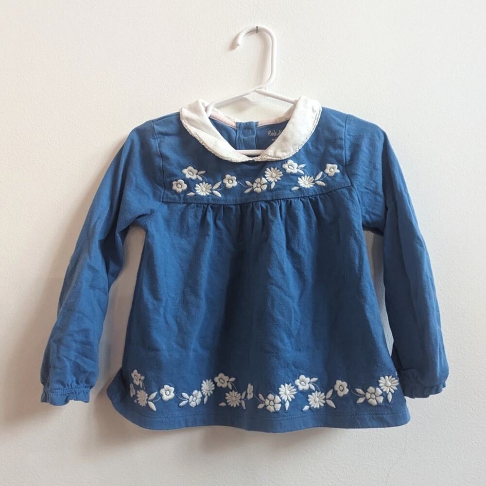Baby Boden 2-3y Boho Blue Embroidered Top Girls
